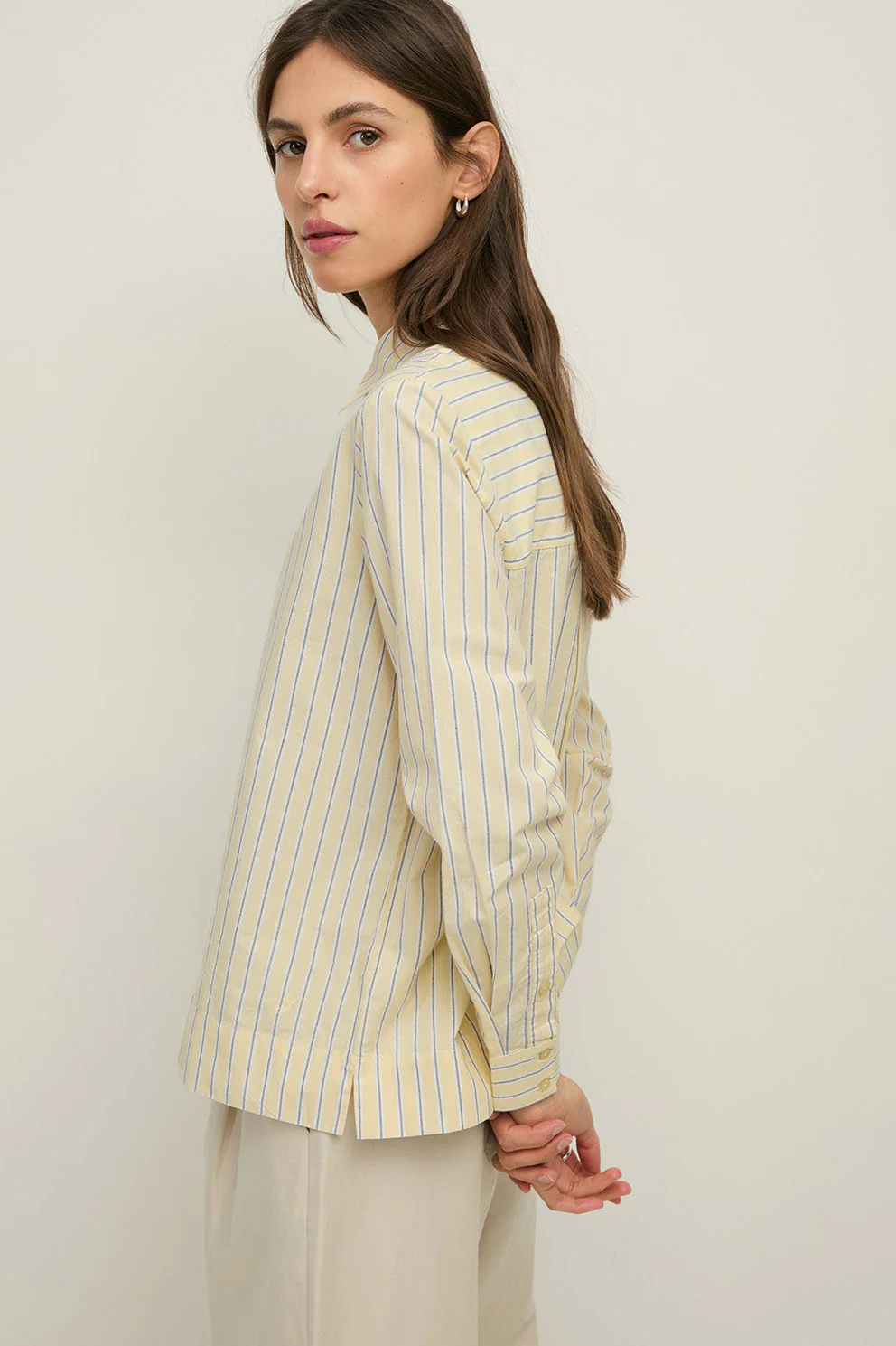 Striped Cotton Shirt - Amarillo - Image 4