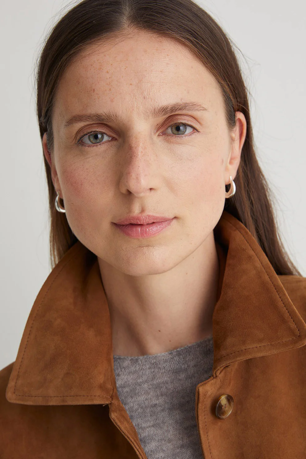 Suede Leather Jacket - Amber Brown - Image 7
