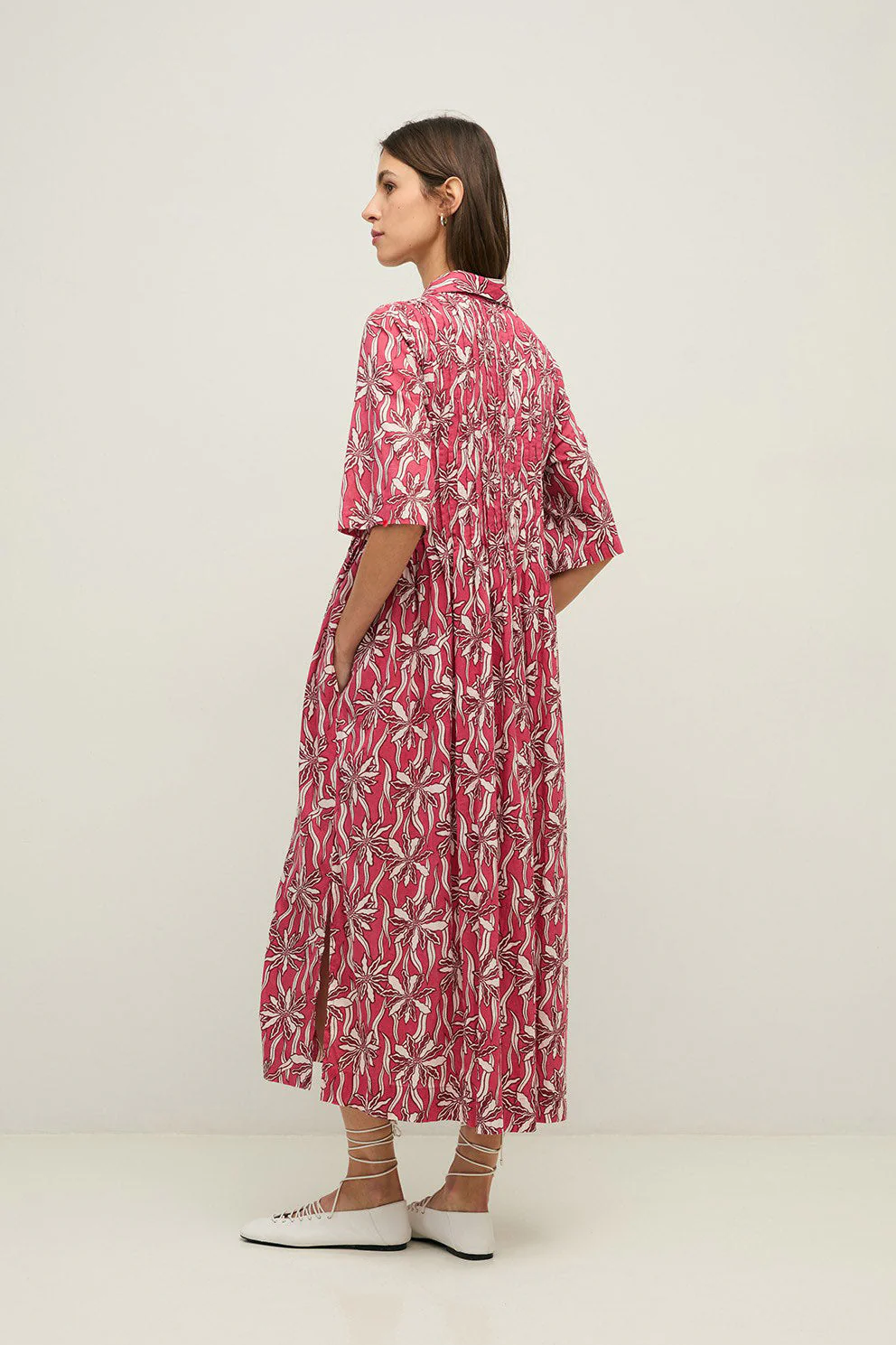 Tunisian Shirt Dress - Flowers - Image 2