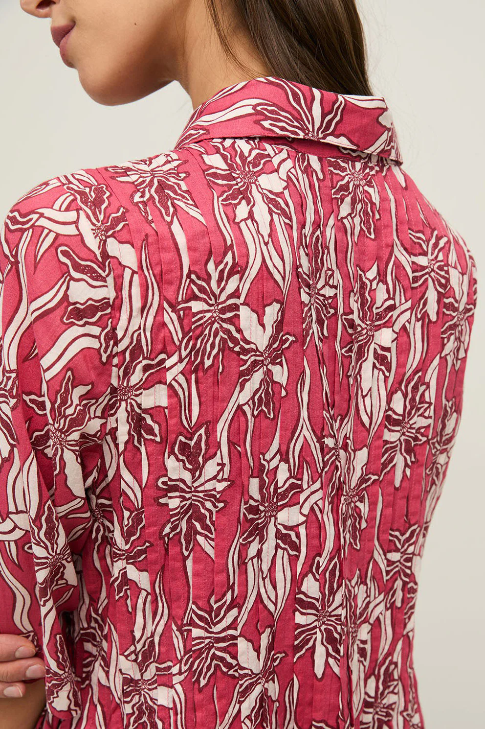 Tunisian Shirt Dress - Flowers - Image 3