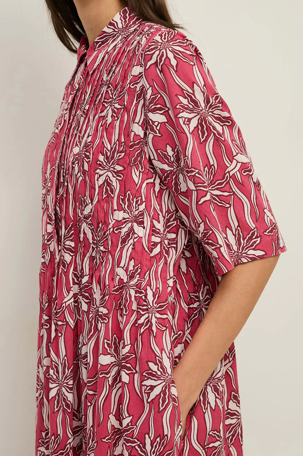 Tunisian Shirt Dress - Flowers - Image 7