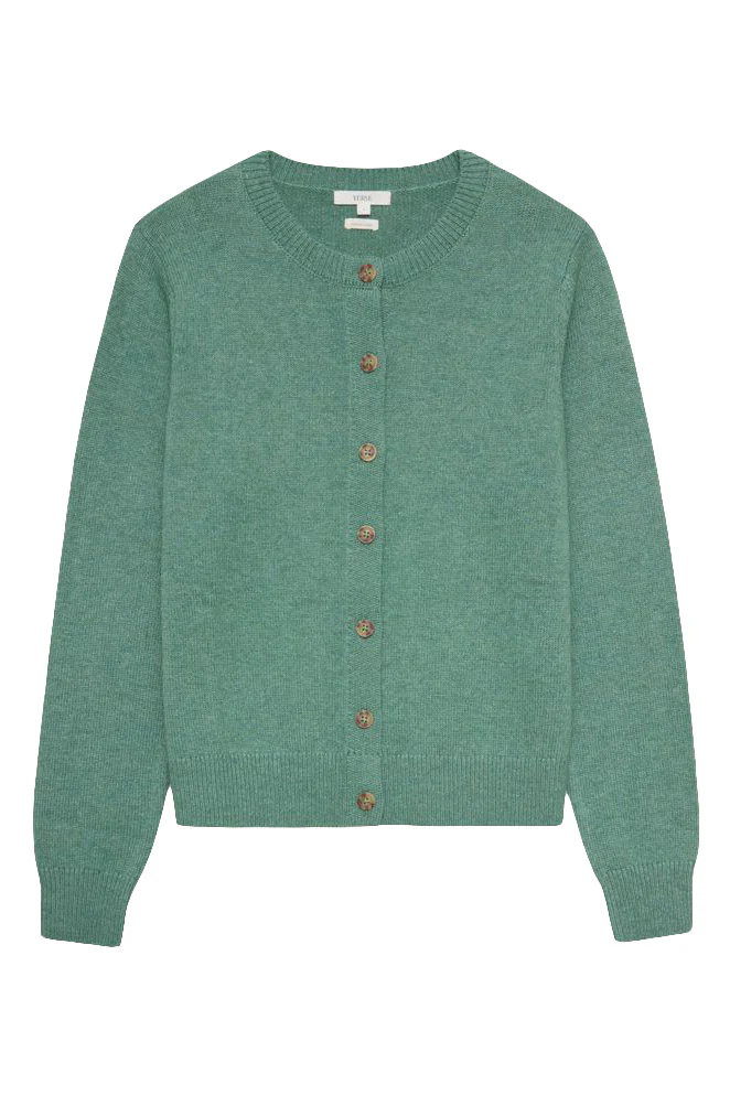 Wool Blend Cardigan - Green