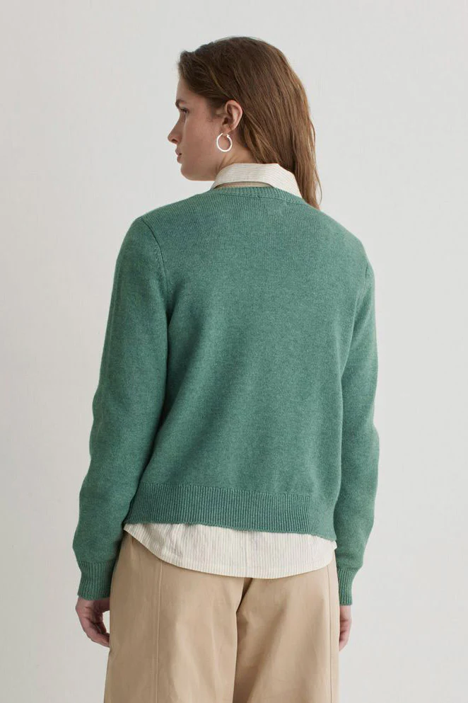 Wool Blend Cardigan - Green - Image 3